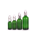 5ml 10ml 15ml 20ml 30ml 50ml 100ml green cosmetic essential oil serum glass dropper bottle with eye dropper